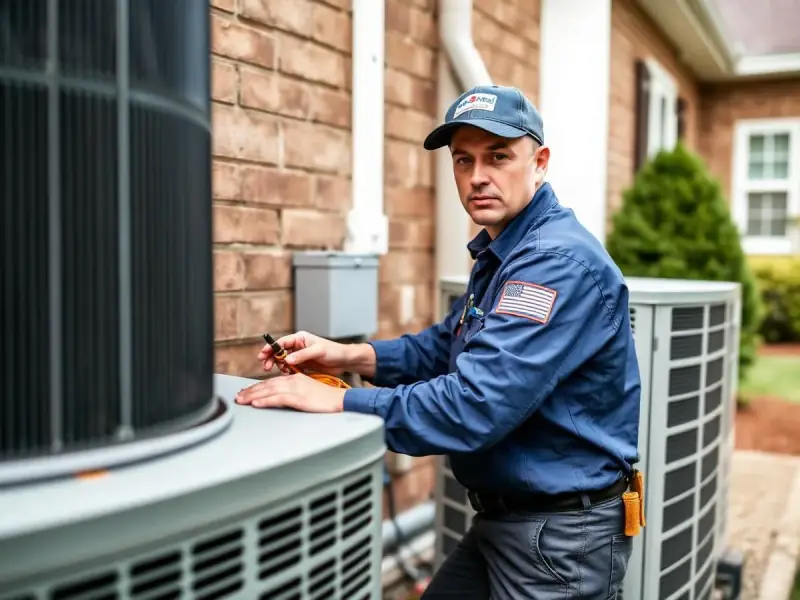 HVAC contractor at work